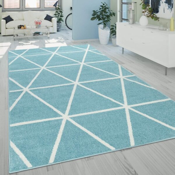 NOWOCZESNY PASTELOWY PRZYJEMNY W DOTYKU dywan pokojowy geometryczny jasny niebieski biały PACO HOME STELLA SV 120×170 cm - obrazek 6