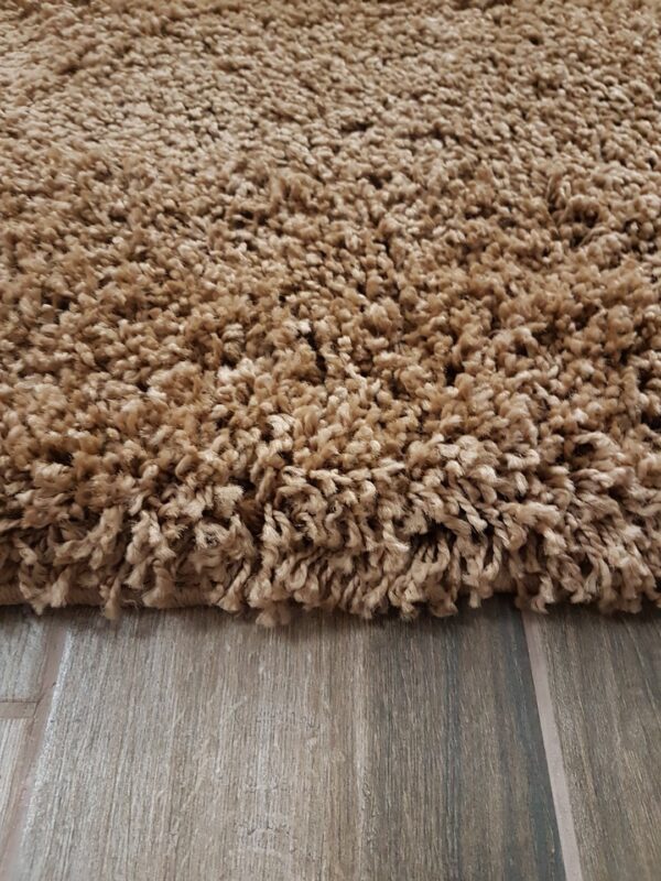 BARDZO PUSZYSTY GRUBY KWADRATOWY DYWAN DO SALONU SHAGGY jasny brązowy HOME AFFAIRE VIVA 200x200 cm - obrazek 2
