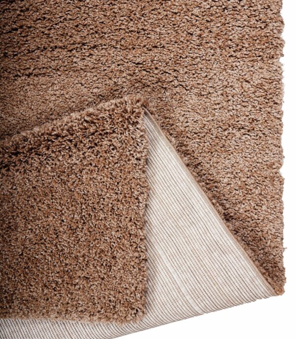 BARDZO PUSZYSTY GRUBY KWADRATOWY DYWAN DO SALONU SHAGGY jasny brązowy HOME AFFAIRE VIVA 200x200 cm - obrazek 4