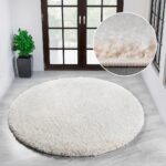 BARDZO PUSZYSTY GRUBY OKRĄGŁY DYWAN DO SALONU SHAGGY kremowy HOME AFFAIRE VIVA 140x140 cm