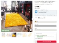 LUKSUSOWY LŚNIĄCY KWADRATOWY DYWAN DO SALONU SHAGGY GLAMOUR włos 30 mm żółty złoty BRUNO BANANI DANA GOLD 200x200 cm - obrazek 10