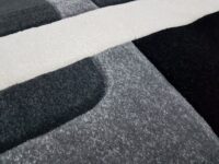 NOWOCZESNY WYCINANY KWADRATOWY GEOMETRYCZNY DYWAN DO SALONU 3D czarny szary kremowy MY HOME MAXIM 200x200 cm - obrazek 3