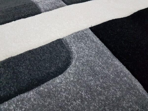 NOWOCZESNY WYCINANY KWADRATOWY GEOMETRYCZNY DYWAN DO SALONU 3D czarny szary kremowy MY HOME MAXIM 200x200 cm - obrazek 3