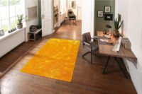 LUKSUSOWY LŚNIĄCY KWADRATOWY DYWAN DO SALONU SHAGGY GLAMOUR włos 30 mm żółty złoty BRUNO BANANI DANA GOLD 200x200 cm - obrazek 4