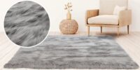 PUSZYSTY FUTRZANY DYWAN FLOKATI Z DŁUGIM WŁOSIEM shaggy szary srebrny HOME AFFAIRE VALERIA GREY 200x290 cm - obrazek 7