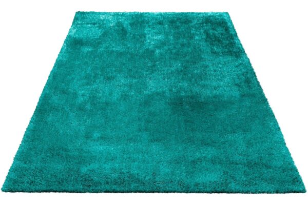 LUKSUSOWY LŚNIĄCY KWADRATOWY DYWAN DO SALONU SHAGGY GLAMOUR włos 30 mm turkusowy miętowy BRUNO BANANI DANA PETROL 200x200 cm - obrazek 6