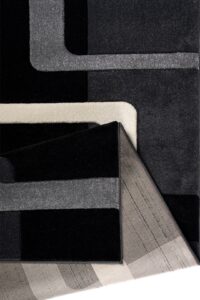 NOWOCZESNY WYCINANY KWADRATOWY GEOMETRYCZNY DYWAN DO SALONU 3D czarny szary kremowy MY HOME MAXIM 200x200 cm - obrazek 5