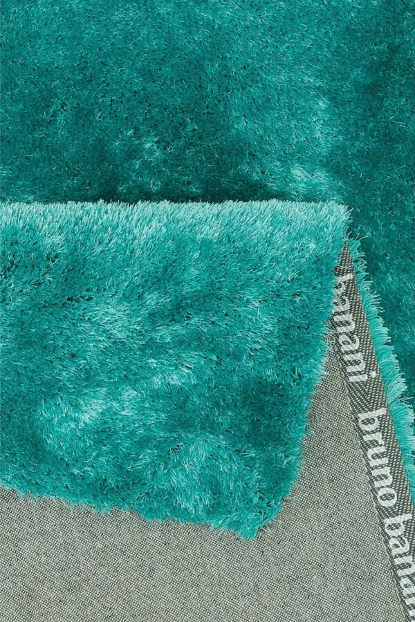 LUKSUSOWY LŚNIĄCY KWADRATOWY DYWAN DO SALONU SHAGGY GLAMOUR włos 30 mm turkusowy miętowy BRUNO BANANI DANA PETROL 200x200 cm - obrazek 2