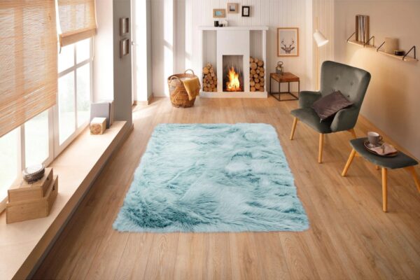 PUSZYSTY MIĘKKI DYWAN FLOKATI Z DŁUGIM WŁOSIEM shaggy chłodny niebieski HOME AFFAIRE VALERIA ICE BLUE 160x230 cm - obrazek 8