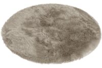PUSZYSTY FUTRZANY OKRĄGŁY DYWAN FLOKATI Z DŁUGIM WŁOSIEM shaggy beżowy taupe HOME AFFAIRE VALERIA 175x175 cm - obrazek 7