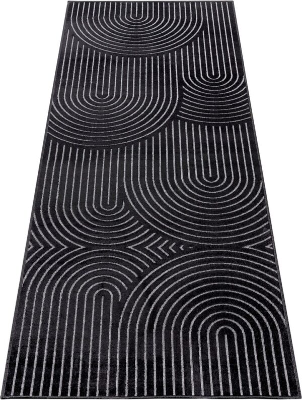 SKANDYNAWSKI GEOMETRYCZNY WISKOZOWY DYWAN DO SYPIALNI SALONU boho skandi łuki czarny HANSE HOME FARON 160x230 cm - obrazek 7