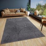 SKANDYNAWSKI GEOMETRYCZNY WISKOZOWY DYWAN DO SYPIALNI SALONU boho skandi łuki czarny HANSE HOME FARON 160x230 cm