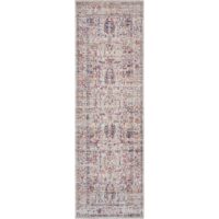 ORIENTALNY PERSKI DYWANIK CHODNIK PODŁOGOWY tkany na płasko kremowy wielokolorowy NOURISTAN LUXOR 80x200 cm - obrazek 8