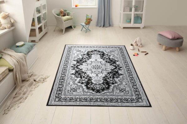 KLASYCZNY PERSKI ORIENTALNY DYWAN DO BIURA SALONU szary czarny HOME AFFAIRE ORIENTAL 200x290 cm - obrazek 2