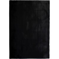 RABBIT BUNNY Nowoczesny dywan sztuczne futerko królika czarny kruczoczarny LEONIQUE BALU BLACK 120x180 cm - obrazek 5