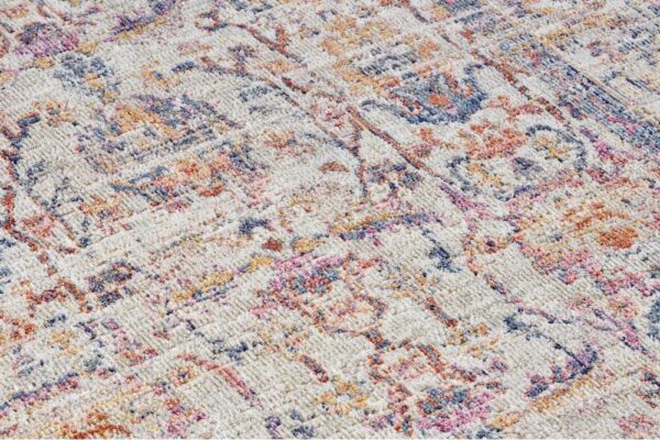 ORIENTALNY PERSKI DYWANIK CHODNIK PODŁOGOWY tkany na płasko kremowy wielokolorowy NOURISTAN LUXOR 80x200 cm - obrazek 4