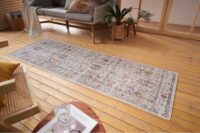 ORIENTALNY PERSKI DYWANIK CHODNIK PODŁOGOWY tkany na płasko kremowy wielokolorowy NOURISTAN LUXOR 80x200 cm - obrazek 3