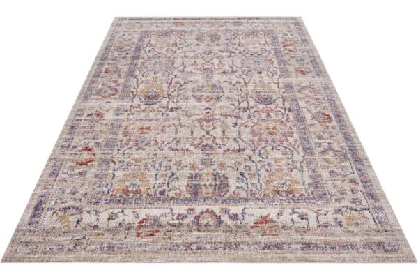 ORIENTALNY PERSKI DYWANIK CHODNIK PODŁOGOWY tkany na płasko kremowy wielokolorowy NOURISTAN LUXOR 80x200 cm - obrazek 5