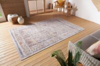 ORIENTALNY PERSKI DYWANIK CHODNIK PODŁOGOWY tkany na płasko kremowy wielokolorowy NOURISTAN LUXOR 80x200 cm - obrazek 6
