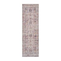 ORIENTALNY PERSKI DYWANIK CHODNIK PODŁOGOWY tkany na płasko kremowy wielokolorowy NOURISTAN LUXOR 80x200 cm