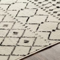 BERBERYJSKI ETNICZNY DYWAN W STYLU VINTAGE BOHO SKANDI szary kremowy SURYA PISA 160x220 cm - obrazek 4