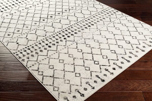 BERBERYJSKI ETNICZNY DYWAN W STYLU VINTAGE BOHO SKANDI szary kremowy SURYA PISA 160x220 cm - obrazek 6