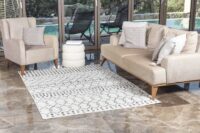 BERBERYJSKI ETNICZNY DYWAN W STYLU VINTAGE BOHO SKANDI szary kremowy SURYA PISA 160x220 cm - obrazek 9