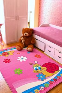 NOWOCZESNY KOLOROWY DYWAN DZIECIĘCY DLA DZIEWCZYNKI ślimak ślimaczek różowy ACVILA KIDS 160x230 cm 160x240 cm - obrazek 14