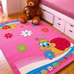 NOWOCZESNY KOLOROWY DYWAN DZIECIĘCY DLA DZIEWCZYNKI ślimak ślimaczek różowy ACVILA KIDS 160x230 cm 160x240 cm