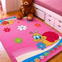 NOWOCZESNY KOLOROWY DYWAN DZIECIĘCY DLA DZIEWCZYNKI ślimak ślimaczek różowy ACVILA KIDS 160x230 cm 160x240 cm