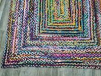 RĘCZNIE PLECIONY BAWEŁNIANY ETNICZNY BOHO DYWAN DO SYPIALNI SALONU kolorowy czarny różowy niebieski nuLOOM TAMMARA NOMAD 160x240 cm 152x244 cm - obrazek 13