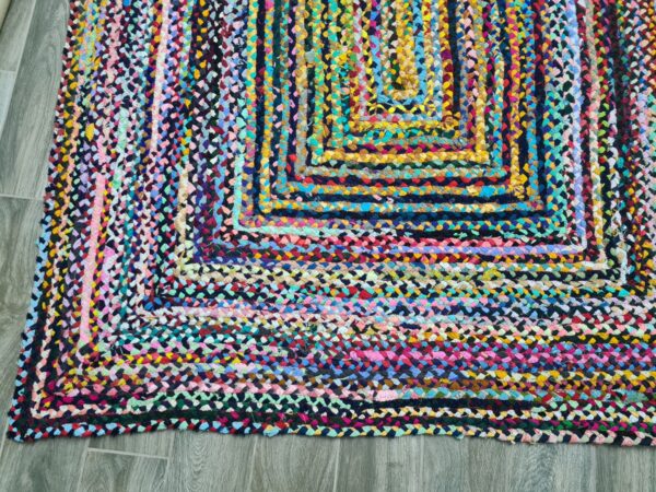 RĘCZNIE PLECIONY BAWEŁNIANY ETNICZNY BOHO DYWAN DO SYPIALNI SALONU kolorowy czarny różowy niebieski nuLOOM TAMMARA NOMAD 160x240 cm 152x244 cm - obrazek 13