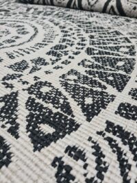 DWUSTRONNY OKRĄGŁY DYWAN TKANY NA PŁASKO SZNURKOWY MANDALA kremowy czarny NORTHRUGS LILJA 240x240 cm - obrazek 8