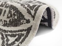 DWUSTRONNY OKRĄGŁY DYWAN TKANY NA PŁASKO SZNURKOWY MANDALA kremowy czarny NORTHRUGS LILJA 240x240 cm - obrazek 4