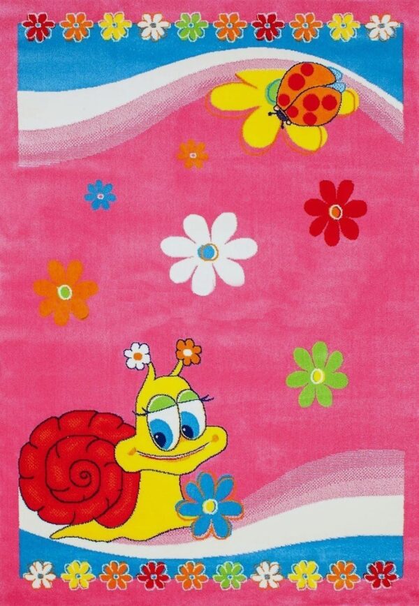 NOWOCZESNY KOLOROWY DYWAN DZIECIĘCY DLA DZIEWCZYNKI ślimak ślimaczek różowy ACVILA KIDS 160x230 cm 160x240 cm - obrazek 9