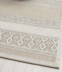 NOWOCZESNY ETNICZNY DYWAN SZNURKOWY W STYLU BOHO SKANDI beżowy kremowy CALGARY HEAVY DUTY 160x220 cm - obrazek 4