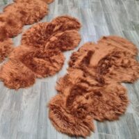 FUTRZANY ZESTAW 3 DYWANIKÓW DO SYPIALNI FLOKATI Z DŁUGIM WŁOSIEM shaggy rudy miedziany HOME AFFAIRE VALERIA 65x140 cm (2szt.) 65x270 cm (1szt.) - obrazek 7