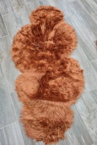 FUTRZANY ZESTAW 3 DYWANIKÓW DO SYPIALNI FLOKATI Z DŁUGIM WŁOSIEM shaggy rudy miedziany HOME AFFAIRE VALERIA 65x140 cm (2szt.) 65x270 cm (1szt.) - obrazek 12