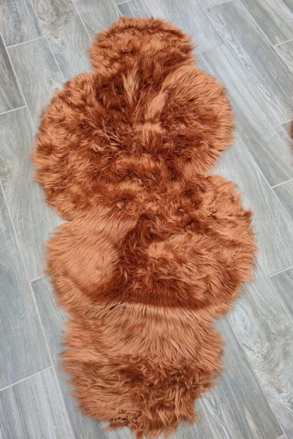 FUTRZANY ZESTAW 3 DYWANIKÓW DO SYPIALNI FLOKATI Z DŁUGIM WŁOSIEM shaggy rudy miedziany HOME AFFAIRE VALERIA 65x140 cm (2szt.) 65x270 cm (1szt.) - obrazek 12