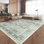 ORIENTALNY PERSKI MIĘKKI DYWAN do salonu sypialni antypoślizgowy zielony kremowy HOMFINE VINTAGE 240x340 cm