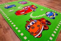 NOWOCZESNY KOLOROWY ZABAWNY DYWAN DZIECIĘCY autka samochodziki zielony żywe kolory ACVILA KIDS 160x240 cm - obrazek 3