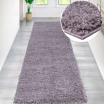 GŁADKI PUSZYSTY DYWANIK CHODNIK Z DŁUGIM WŁOSIEM 30 mm lila jasny fiolet BRUNO BANANI SHAGGY SOFT 70x250 cm