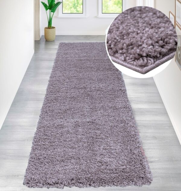 GŁADKI PUSZYSTY DYWANIK CHODNIK Z DŁUGIM WŁOSIEM 30 mm lila jasny fioletowy HOME AFFAIRE SHAGGY SOFT 80x300 cm - obrazek 9