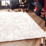 LUKSUSOWY LŚNIĄCY DYWANIK POKOJOWY SHAGGY GLAMOUR włos 30 mm biały BRUNO BANANI DANA 120x180 cm