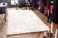 LUKSUSOWY LŚNIĄCY DYWANIK POKOJOWY SHAGGY GLAMOUR włos 30 mm biały BRUNO BANANI DANA 120x180 cm
