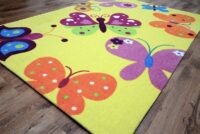KOLOROWY WESOŁY AKRYLOWY PASTELOWY DYWAN DZIECIĘCY DO POKOJU DZIECIĘCEGO żółty motyle 160x230 cm - obrazek 2