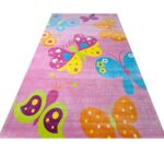 KOLOROWY WESOŁY AKRYLOWY PASTELOWY DYWAN DZIECIĘCY DO POKOJU DZIECIĘCEGO różowy motyle 200x300 cm