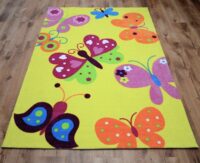 KOLOROWY WESOŁY AKRYLOWY PASTELOWY DYWAN DZIECIĘCY DO POKOJU DZIECIĘCEGO żółty motyle 160x230 cm - obrazek 10