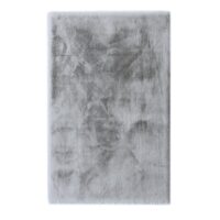 NIEWIARYGODNIE MIĘKKI DYWAN DO SALONU IMITUJĄCY FUTRO KRÓLIKA RABBIT szary srebrny BAKERO MOLLIS SILVER 160x230 cm