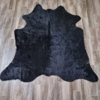 LUKSUSOWA NATURALNA SKÓRA BYDLĘCA DYWAN DO SALONU SYPIALNI czarna gładka LUXOR LIVING RINDERFELL 200x200 cm - obrazek 9